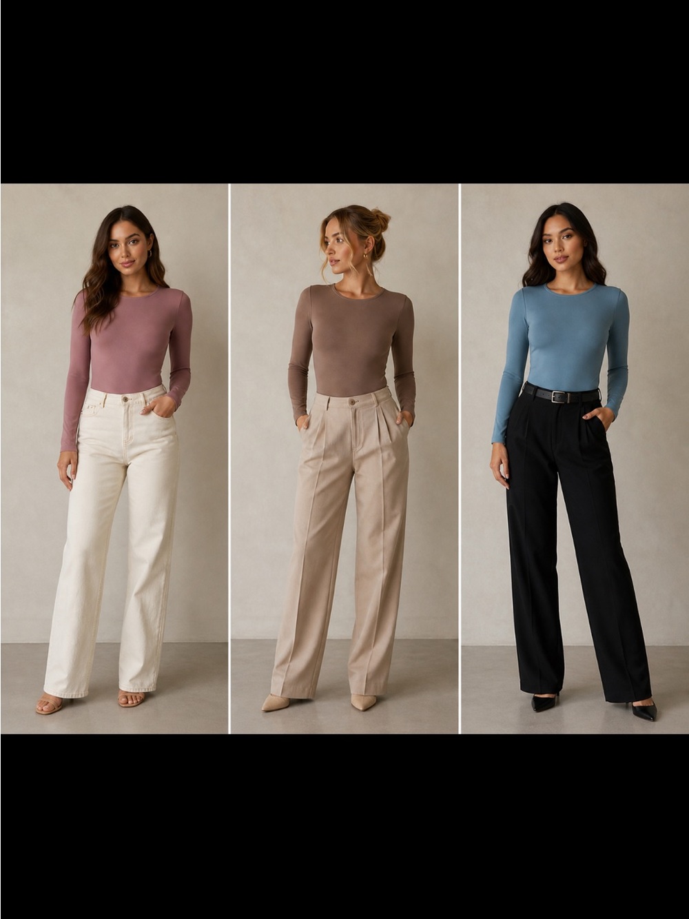 Babaton Long-Sleeve Crewneck Bodysuit bundle